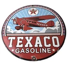 New ListingVintage Texaco Gasoline Gas Pump Sign - Original Aviation Porcelain Sign