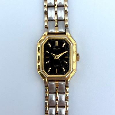 Pulsar Ladies Cocktail Watch Two Tone V810-5710 Octoganal 17mm - New Battery