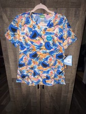 Sesame Street Toonieforms Cookie Monster Scrub Top Size Small