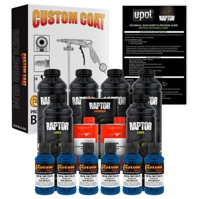 Raptor Blue Metallic Urethane Spray-On Truck Bed Liner Spray Gun, 6 Liters