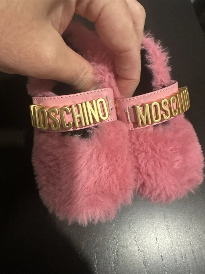 Moschino Pink  Faux Fur Baby  Mary Jane  Flats US  Size 2   IT Size  18 - Image 4 of 4