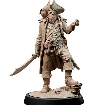 Pirate Captain 1/24 Scale Resin Figure Model Kit Unassembled Unpainted 3D Toy