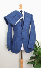 SUITSUPPLY x E.THOMAS Wool  Silk  Linen Lazio Suit  599 Size 38R/48R W34 Slim