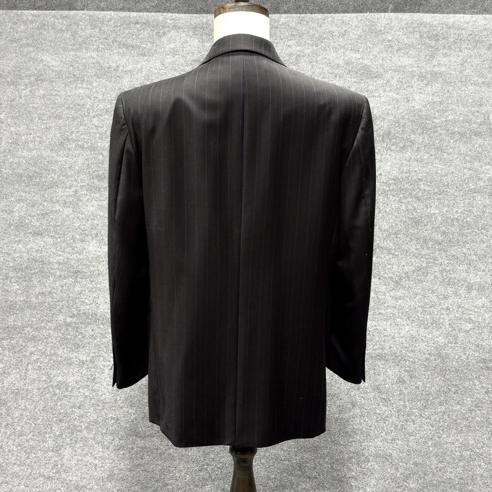 Traje Oleg Cassini Para Hombres 42R Carbón Rayas 2 Piezas Lana Cachemira Chaqueta Pantalones Foto 2 de 4