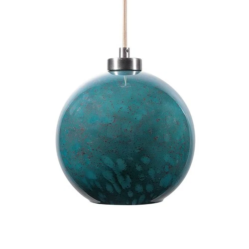 UTTERMOST 22198 GEMBLUE 1-LIGHT PENDANT WITH BLUE AQUA STONE GLASS SHADE - Picture 4 of 7