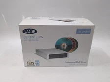 Lacie d2 22x DVD +/- RW DL Lightscribe USB2&FW *Untested/AS-IS* - EB-18824 -