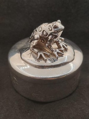 Tiffany & Co Elsa Peretti 925 Sterling Silber 2004 Frosch Pillendose Schmuckdose