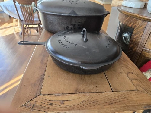 RARE Griswold #12 Cast Iron Pan #719 Self-Basting Lid #472