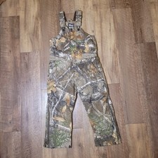 Kids Berne/Real Tree Insulated Camouflage Hunting Bibs Overalls Size Small