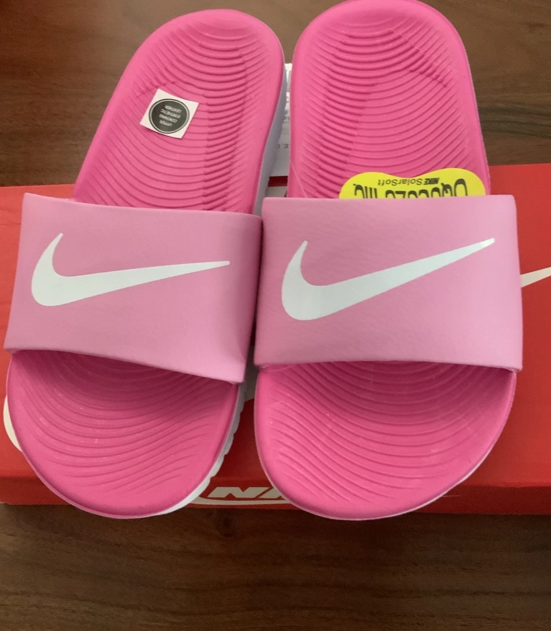 Sandali Nike Kawa Slide Slides GS PS "Bianco Rosa" 819352 602 12c Nuovi
