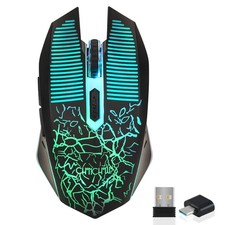 Wireless Gaming Mouse Rechargeable LED Backlit 2.4G USB Receiver 3600 DPI Cor...