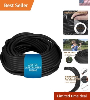 Latex Rubber Tubing 3 8in OD 1 4in ID Black Medical Sport 10  50FT