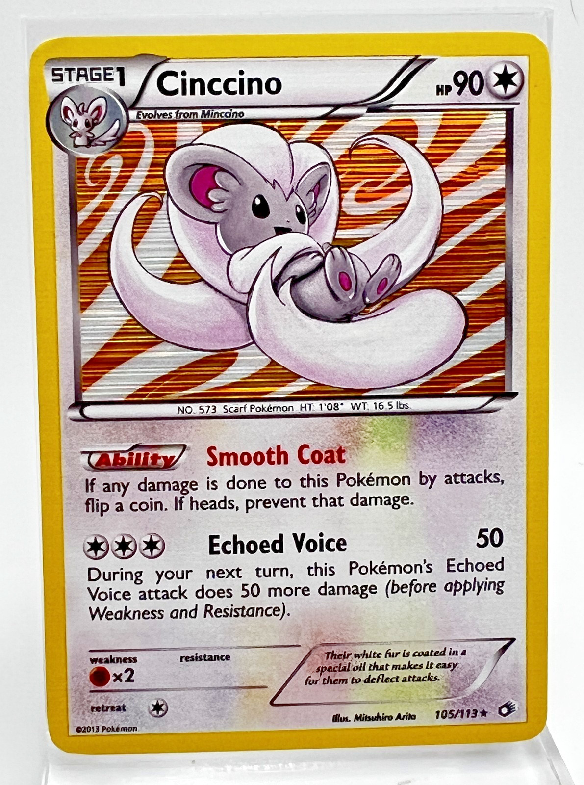 Cinccino 105/113 Holo Rare Legendary Treasures 2013 Pokémon Card LP