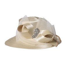 Wedding Bridal Church Party Derby Hats for Women Bow Formal Bowler Hat Wide B...