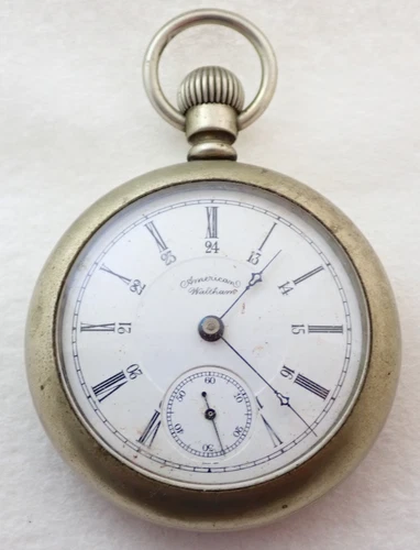 ANTIQUE 18s WALTHAM PS BARTLETT 17 JEWEL ENGRAVED HORSE POCKET WATCH PARTS