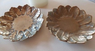 2 Kerzenteller Messing Landhausstil Schalen