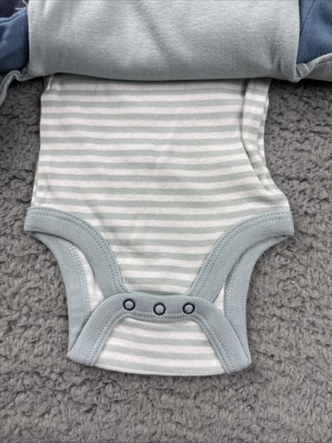 Cloud Island Baby Boys' 4pk Animals Cotton Long Sleeve Bodysuit - Blue -Newborn - Picture 7 of 8