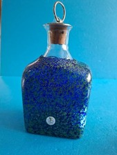 Sea Glasbruk glass decanter Blue Green Handmade Vintage Art Collection