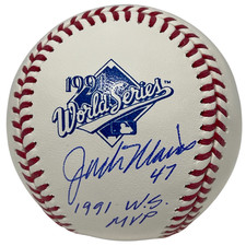 Jack Morris Signed 1991 World Series Baseball w/ 1991 WS MVP Beckett Wit BAS COA