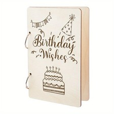 1bag Wooden Loose Leaf Binder Birthday Wishes Greeting Card Postcard Photo
