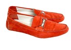 Calvin Klein Men’s Magnus Shoes Size 12 Suede Loafers Red Orange Horsebit  — photo 1