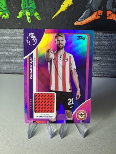 Topps Premier League 26 Kristoffer Ajer Player Worn Patch /199 Purple Brentford