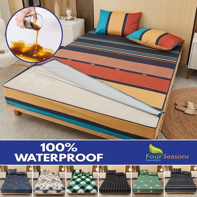 Six-Sides Fully Enclosed Mattress Cover with Zipper Dust-proof Fitted Bed Sheet