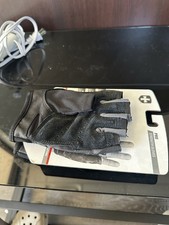 Harbinger Large Half Finger Weight Lifting Gloves Extra Padding Black Gray