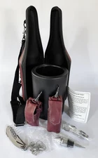 CaddyO Wine Champagne Zip Chiller Genuine Leather Tote, Accessories