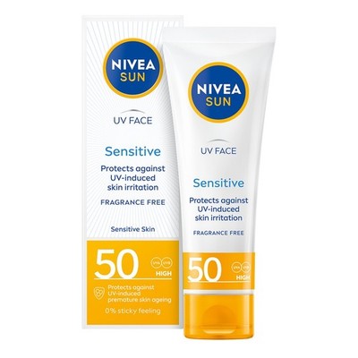 NIVEA SUN SENSITIVE Protective Face Cream SPF 50 Sunscreen 50 ml