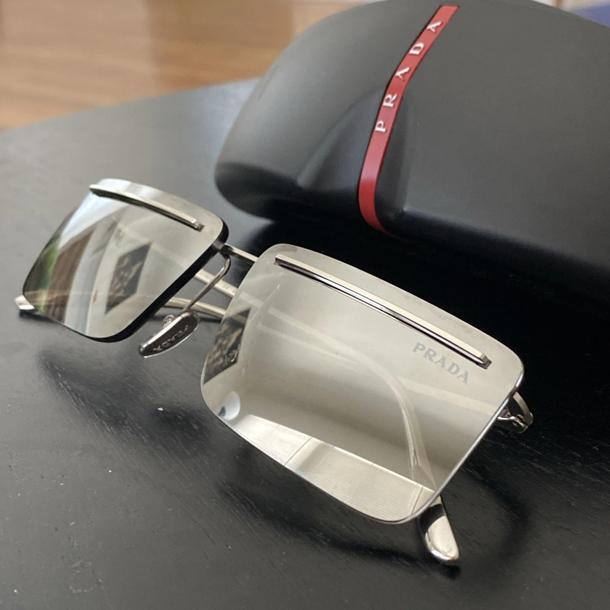 PRADA Silver Square Sunglasses for Men for sale | eBay