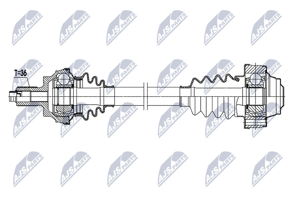 Nty Driveshaft Rear Left For Vw 4 Motion Passat 14- Arteon 17 - Image 5