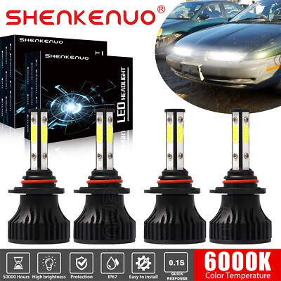 For Saturn SW1 SW2 SL SL1 SL2 6000K LED Headlight High Low Beam Bulbs Combo 4PCS