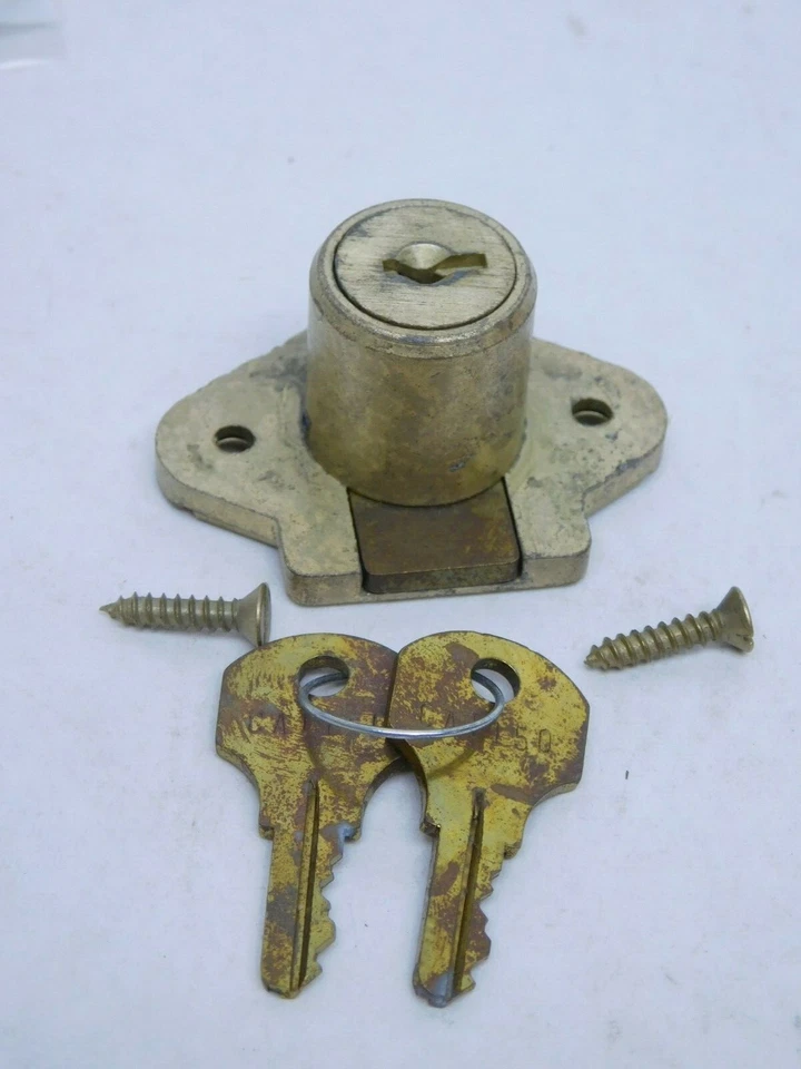 NEW USA MADE CCL DESK CABINET LOCK 02067 KEYED DIFFERENT 3/4" CYLINDER BRASS (ES - Image 2 of 4