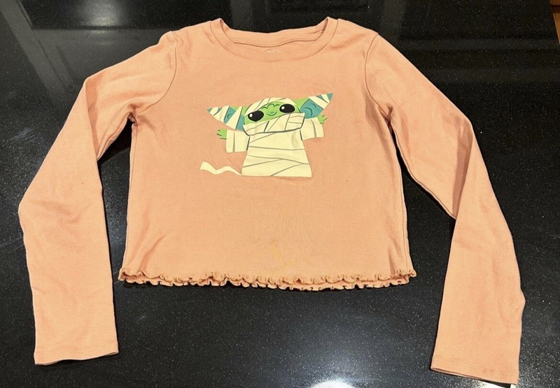 Baby Yoda Crop/Long Sleeve Shirt Girl XL