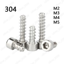 Testa tappo esagonale acciaio inox 304 vite autofilettante punta piatta coda M2-M5