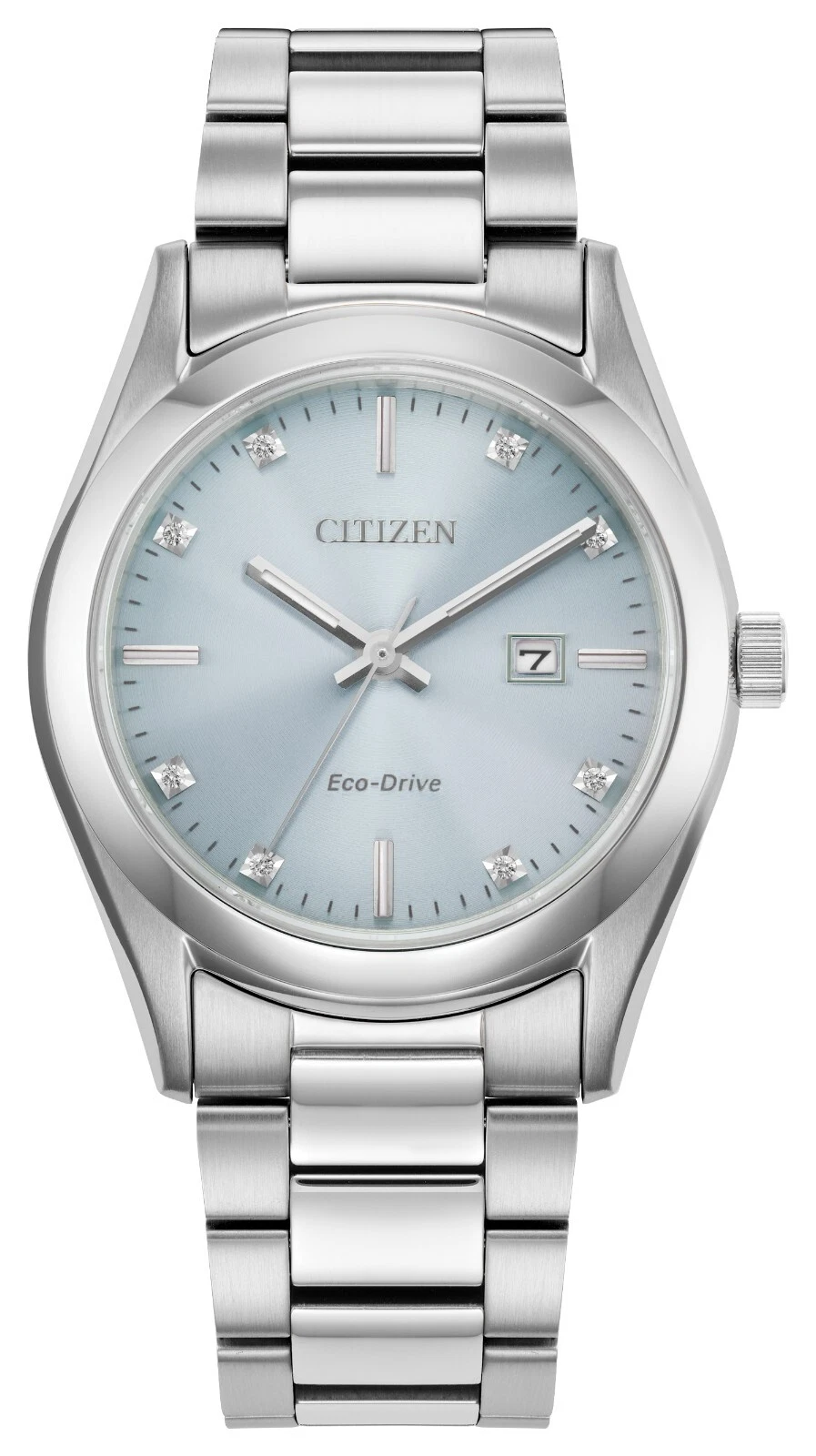 Citizen Women's Sport Luxury Calendar Eco-Drive Silver Watch 33 MM EW2700-54L