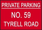 Personalised Private Parking No Parking Metal Sign Custom Driveway Safety