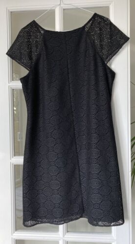 F & F Black Lace Lined Shift Dress - Size UK 14 - Picture 2 of 9