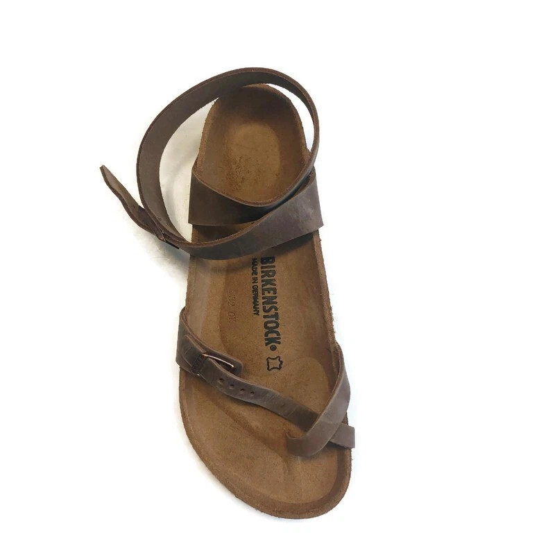 Birkenstock Yara Cork Footbed Leather Ankle Strap Sandals Womens