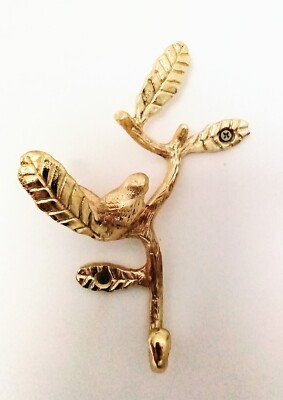 Großer Kleiderhaken Wandhaken Gold Ast Vogel Landhaus Shabby Chic Boho Neu
