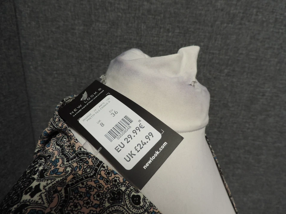 New Look Pretty Tile Fringe Kimono Multi UK 8 RRP £24.99 LN043 GG 08 - Image 3 of 4