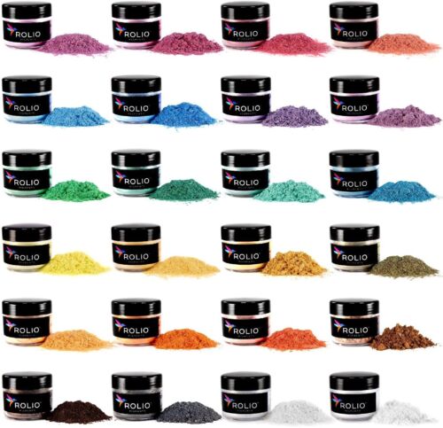 Mica Powder Pastel Set - 24Jar, 10g  For Resin Slime Candle Soap Cosmetic Making - Afbeelding 1 van 8