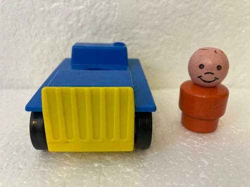 Vintage Fisher Price Little People Vehicle with Figure