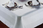 100% Egyptian Cotton Tablecloth Damask Satin Band Fine Table Linen Cloth Cover