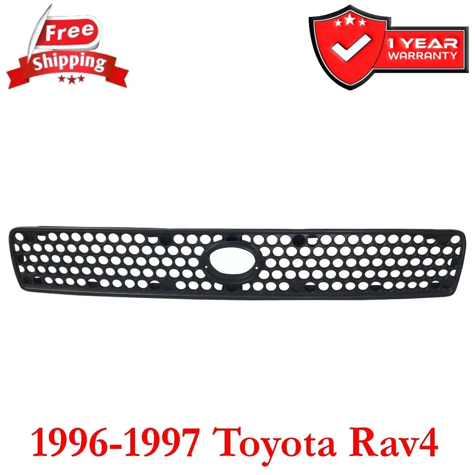 Grille For 1996-1997 Toyota Rav4 Front Textured Black Plastic TO1200208 - Image 2 of 4