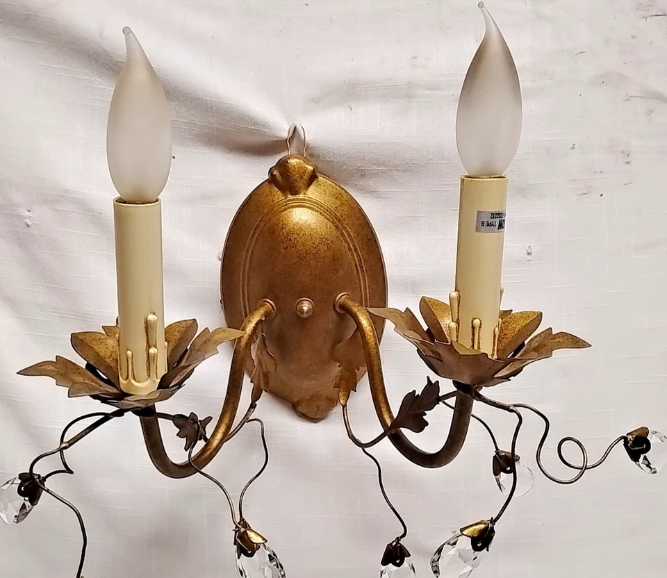 Maxim Lighting Elegante 2 灯伊特鲁里亚金壁灯壁挂 2 件 14 x 10 — 第 2/4 张图片