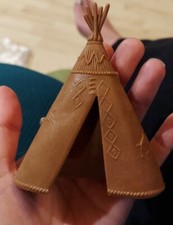 Vintage 4" Toy Indian Tan Teepee Western Play Set Piece