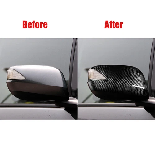 2PCS Real Carbon Fiber Car Side Mirror Cover Caps For 2008-2013 Honda Fit - Picture 6 of 7