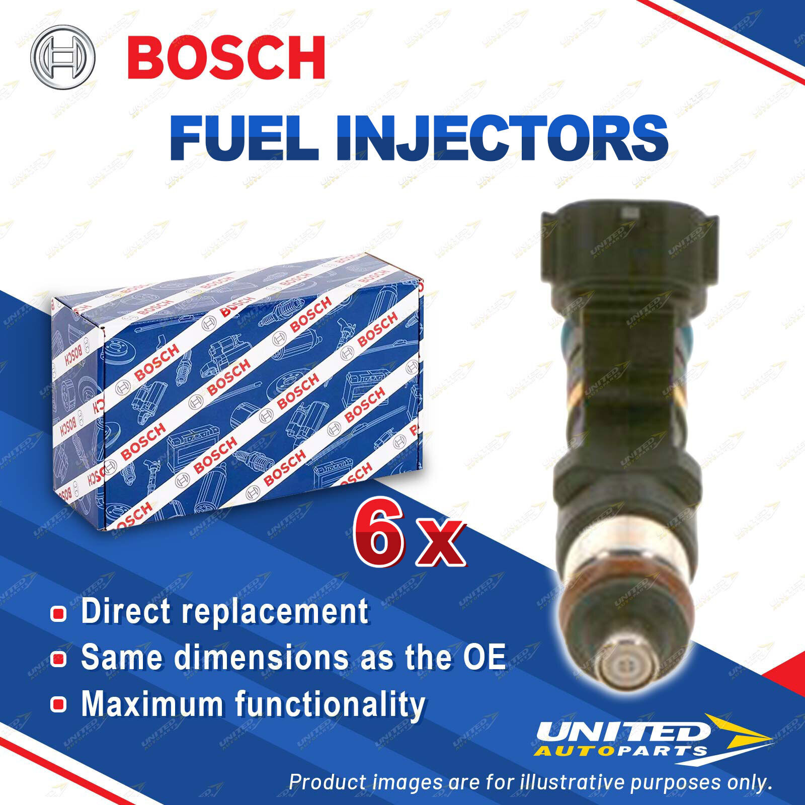 6 x Bosch Fuel Injectors for Nissan 350Z Z33 Murano Z50 3.5L VQ35DE
